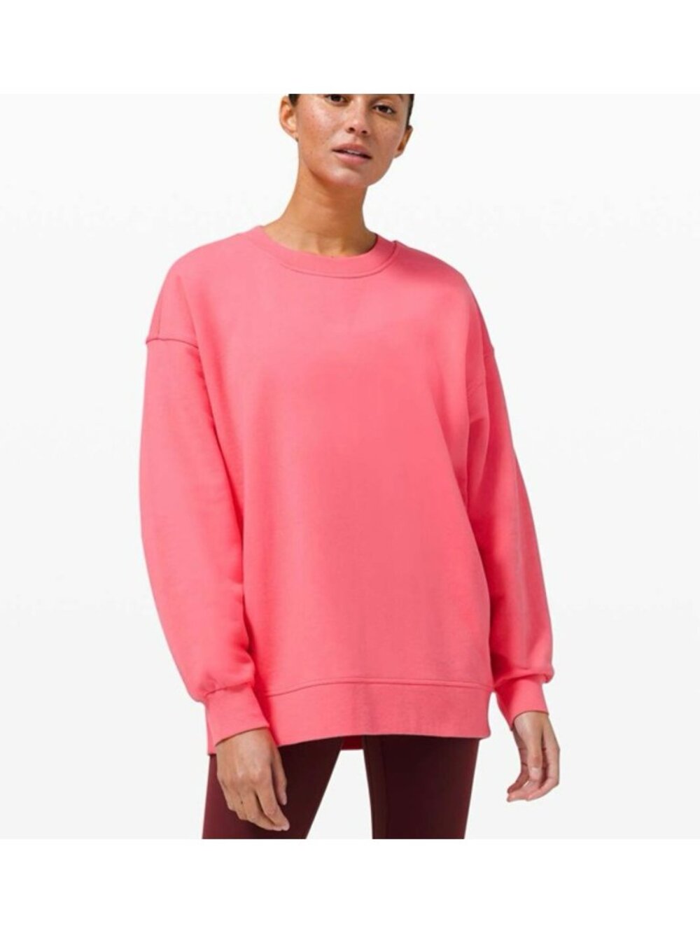 Lululemon Sweatshirt Womens Size M/L ? Perfectly Oversized Pink Crewneck LS